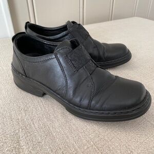 Josef Seibel Comfort Slide Loafer Black Leather  - Size 8 (EU 38)